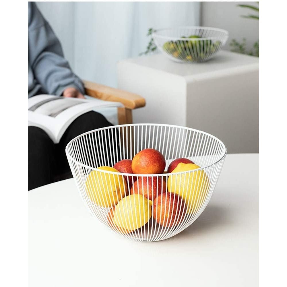 Metalldraht Basket,Obstschale WEISS1 Fruit Jormftte aus Obstschale