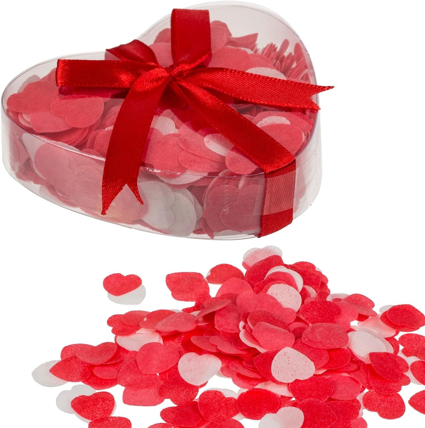Deggelbam Badezusatz Badekonfetti in Herzform, Super süß und romantisch - duftet bezaubernd nach Rosen