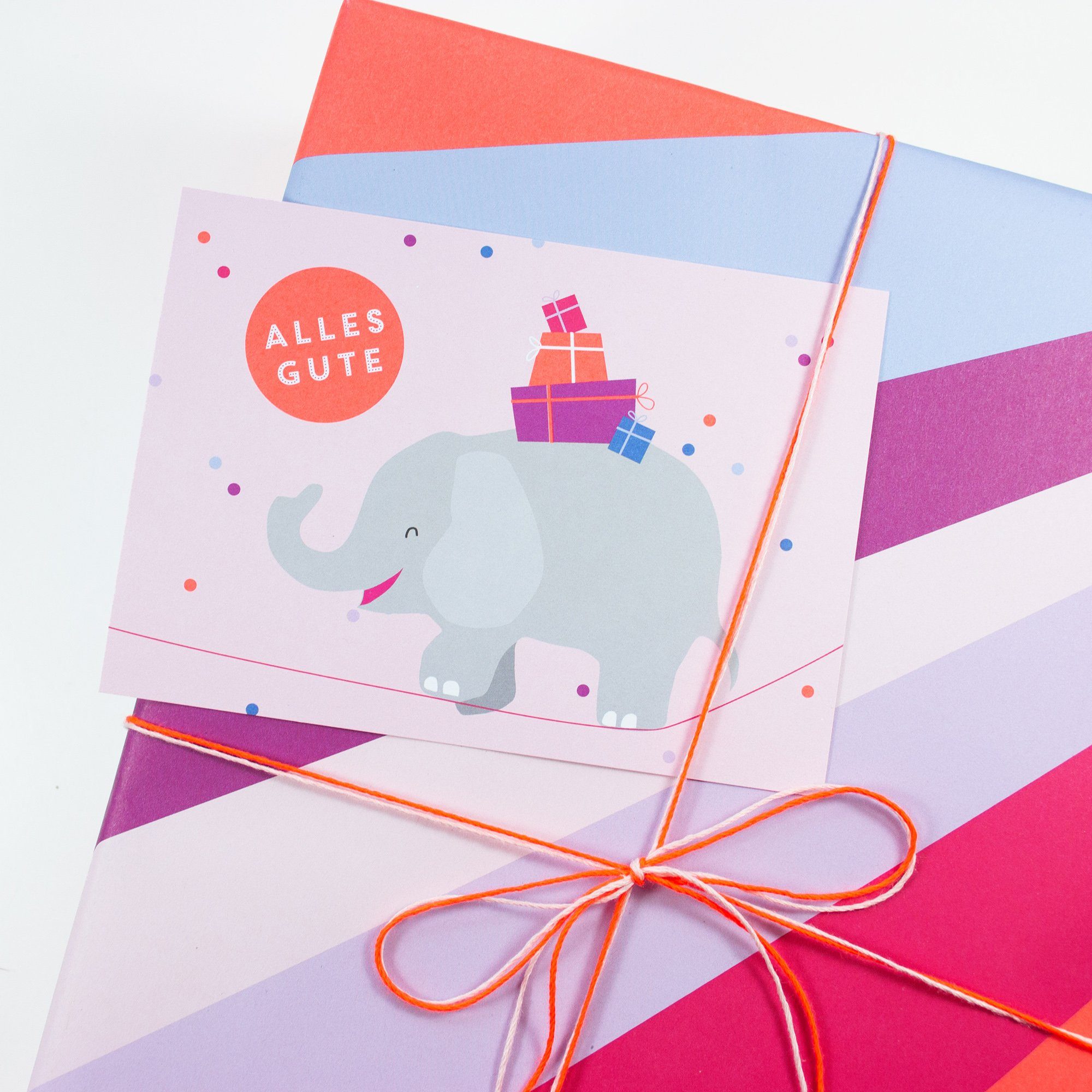 Bow & Hummingbird Postkarte Postkarte Alles Gute (Elefant)