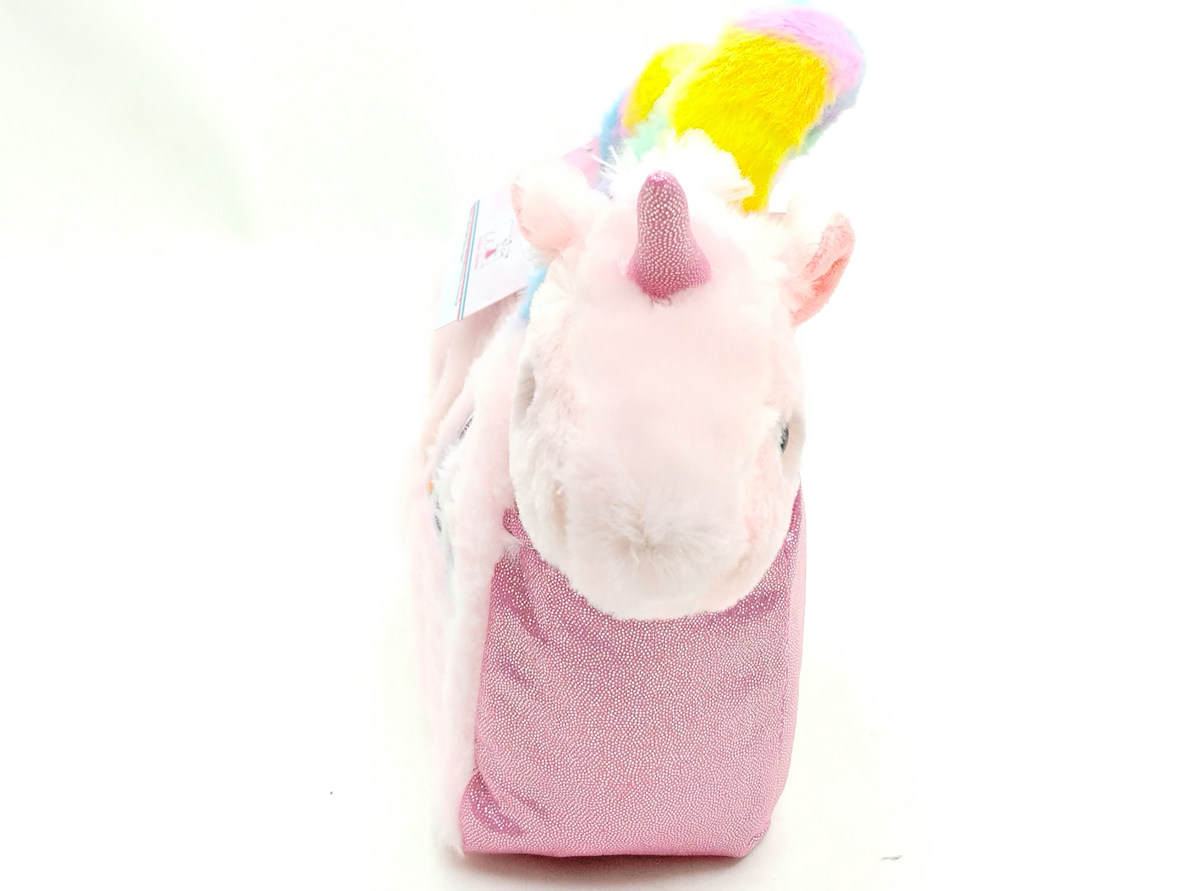 bb Klostermann Kindergartentasche Rosa/bunte Plüschtasche „Magic“ mit rosa Plüsch-Einhorn