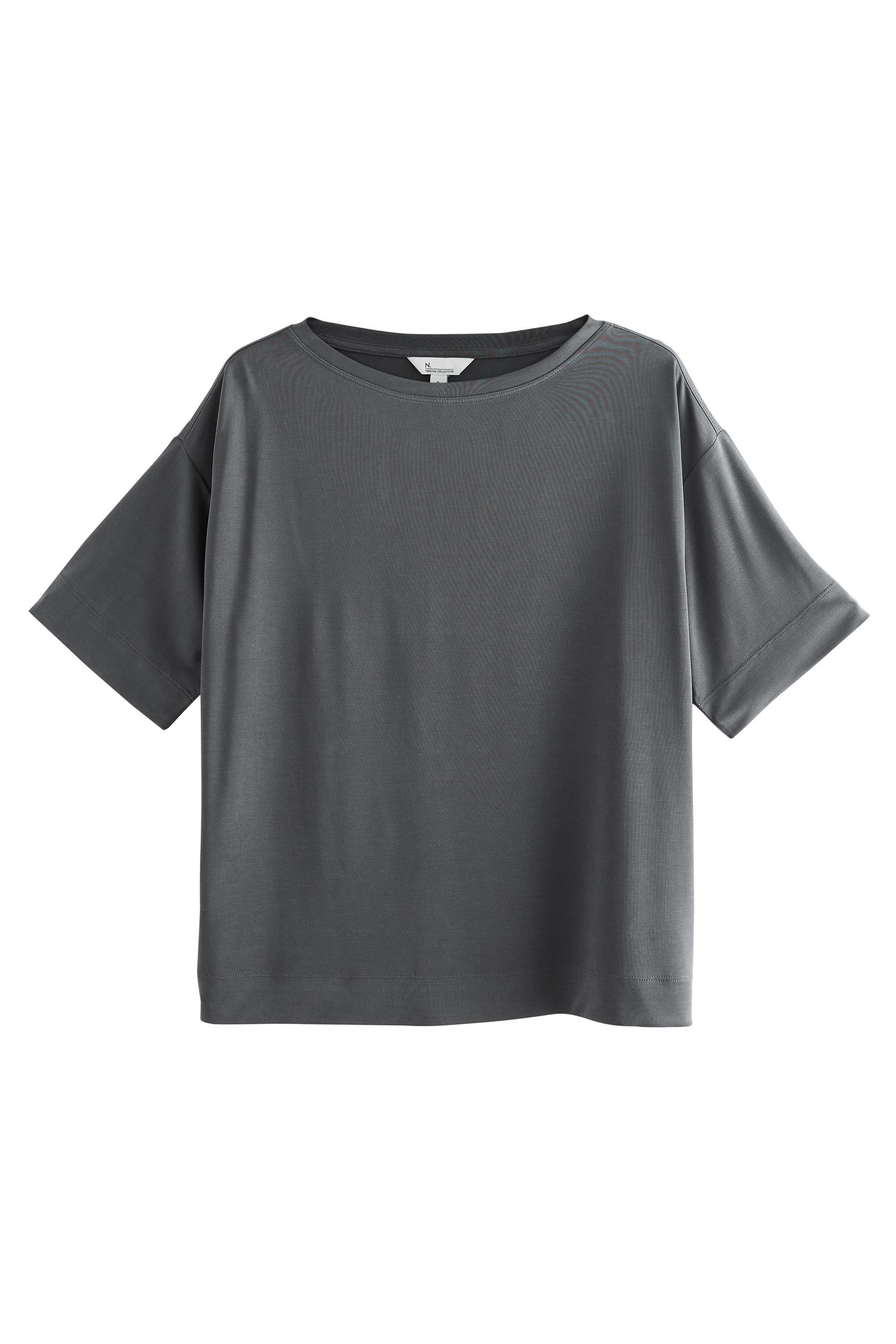 Next T-Shirt Kastiges T-Shirt im Relaxed-Fit günstig online kaufen