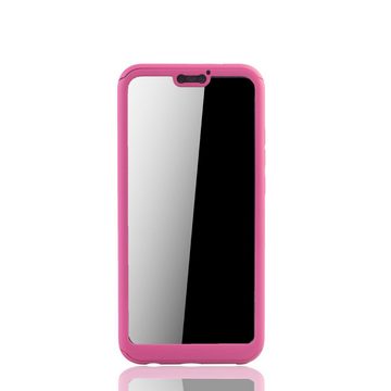 König Design Handyhülle Huawei P20 Lite, Huawei P20 Lite Handyhülle 360 Grad Schutz Full Cover Rosa
