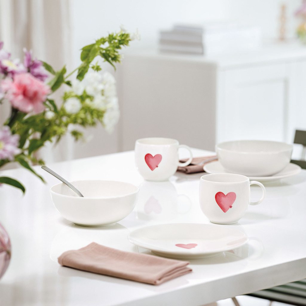 like. by Villeroy & Boch Frühstücksteller With Love Frühstücksteller Sending Love 21 cm ø, (1 St), Premium Porcelain, mikrow.- & spülm.sicher, Made in Germany