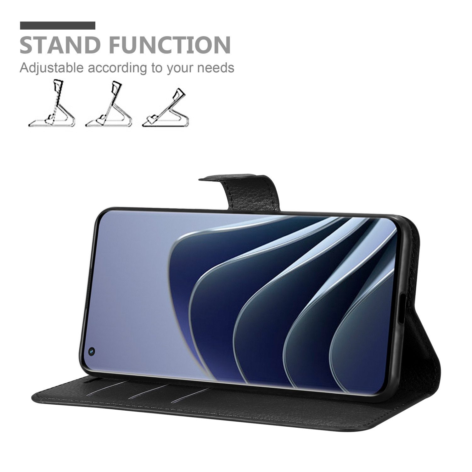 Cadorabo Handyhülle für OnePlus 10 PRO 5G Hülle OnePlus 10 PRO 5G, Hülle Schutzhülle mit Standfunktion, Kartenfach und Magnetverschluss