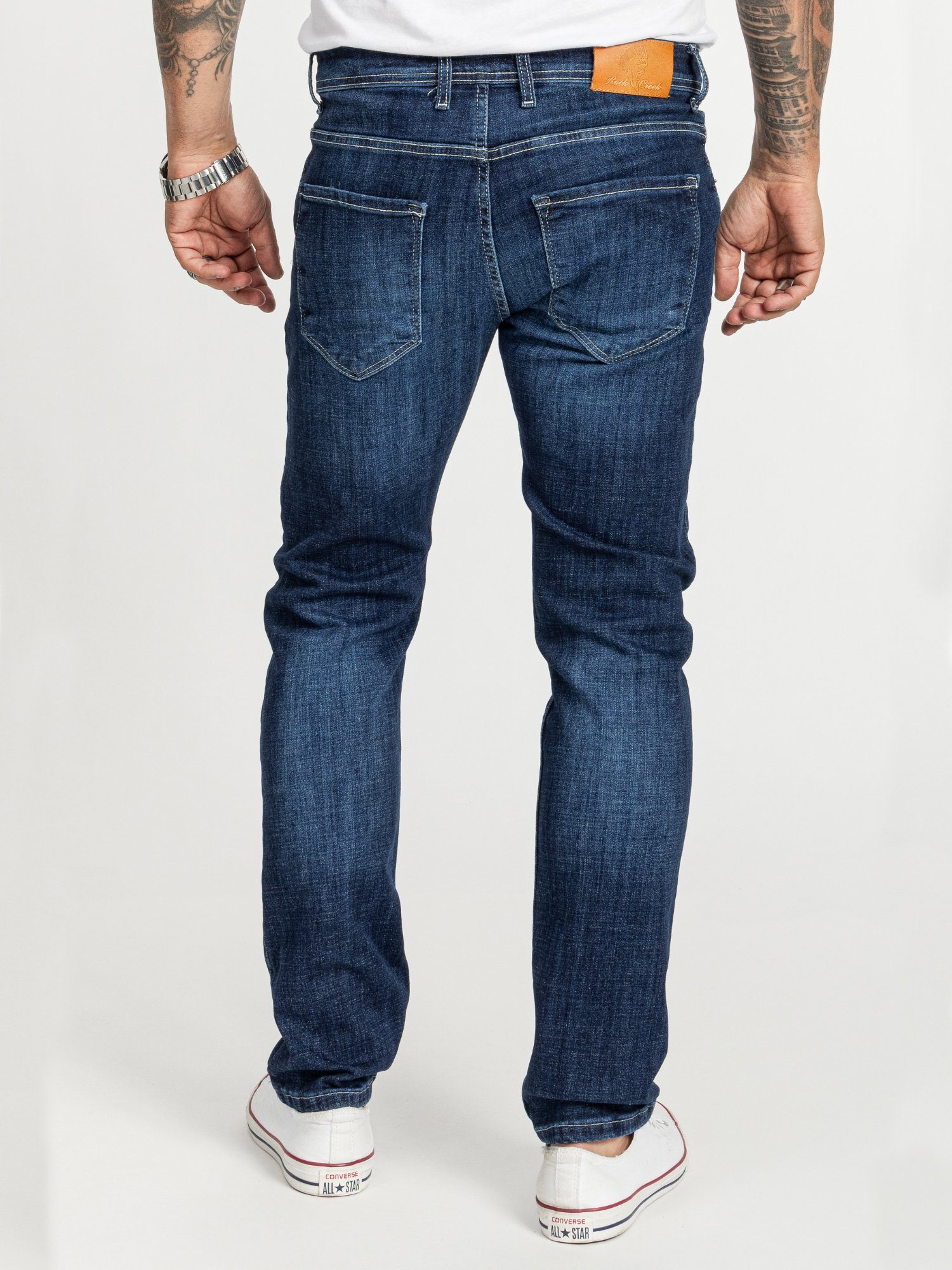 Rock Creek Regular-fit-Jeans Herren Jeans Stonewashed Blau RC-2411