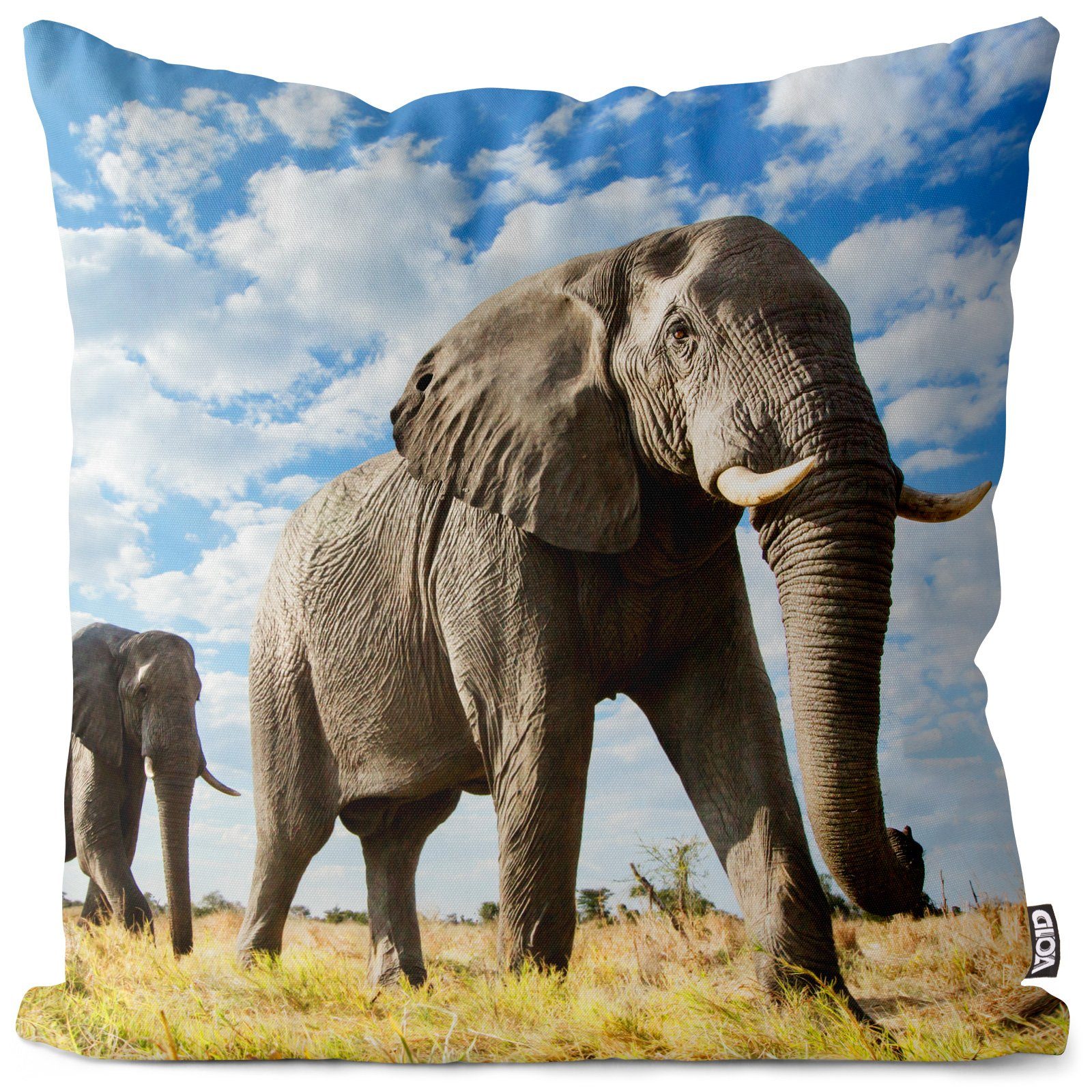 Kissenbezug, VOID (1 Stück), Sofa-Kissen Elefant Afrika Kissenbezug Elefant Afrika Safari Dschungel Zoo Dickhäuter Rüsse