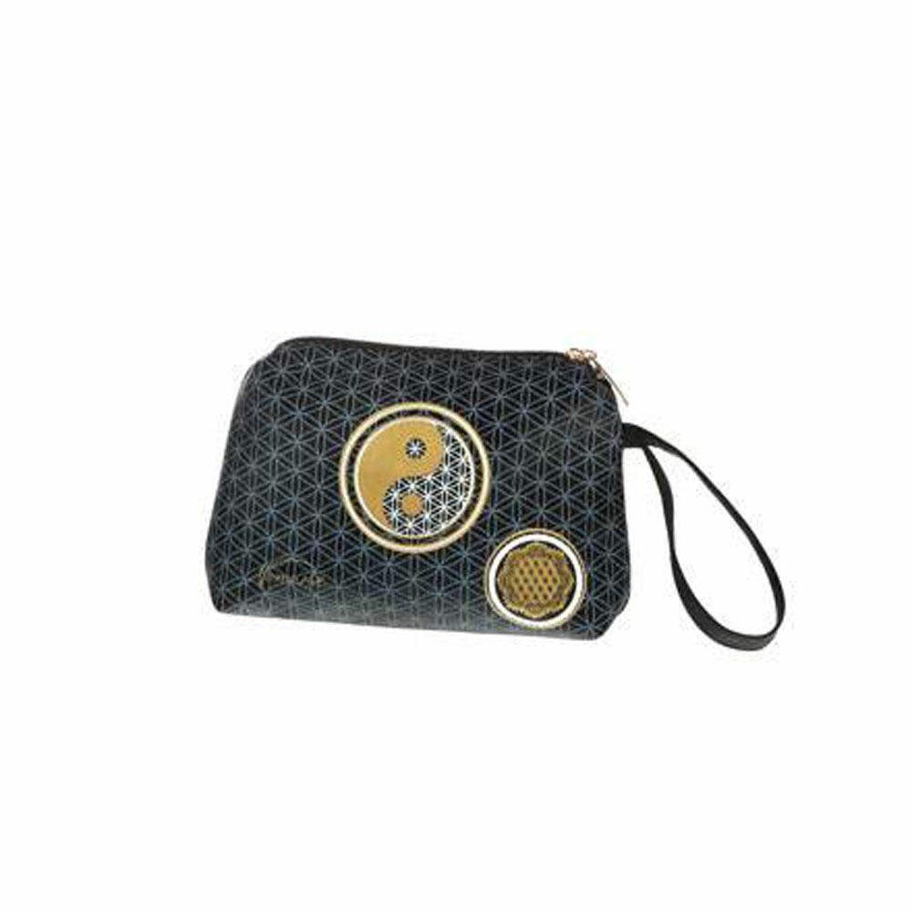 Kosmetiktasche Lotus Yin Yang Schwarz