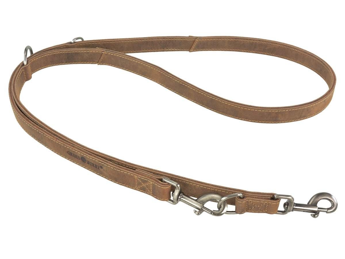 Greenburry Hundeleine "Vintage" Leder, Leder, Führleine einstellbar, Länge 190cm, rustikaler look