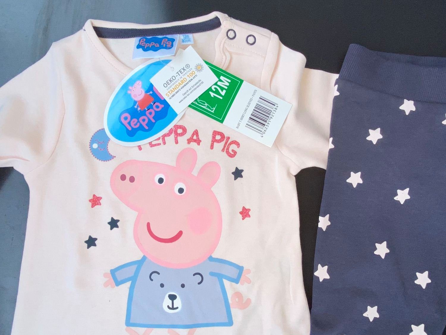 Peppa Pig Body & Leggings PEPPA WUTZ Baby Mädchen Body + Hose Set Rosa 9 12 18 24 Monate Gr.74 80 86 92 cm