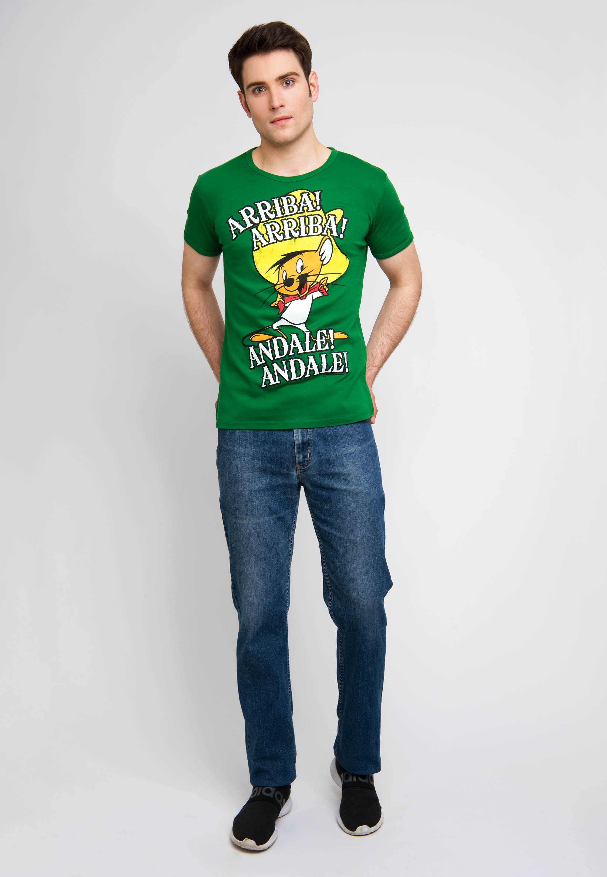 T-Shirt Looney Gonzales - Arriba! Aufdruck Speedy Andale! LOGOSHIRT Tunes mit