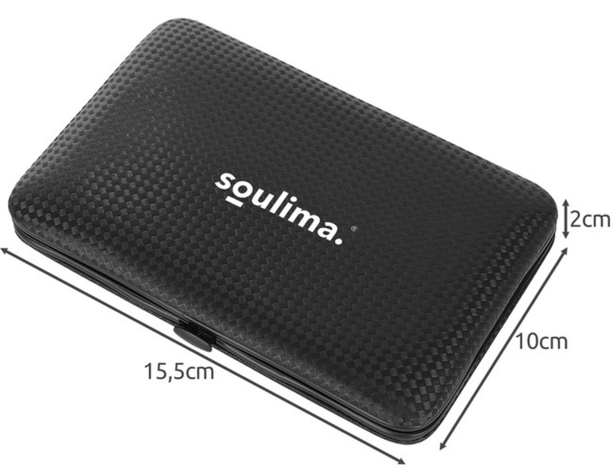 soulima Nail Scissors Set: 15-piece, Premium Quality, (15-piece nail scissor set for intensive care, 15-piece, High-quality nail accessory set, 15 pieces, made of tungsten steel), High-quality nail accessory set made of robust tungsten steel in a case.