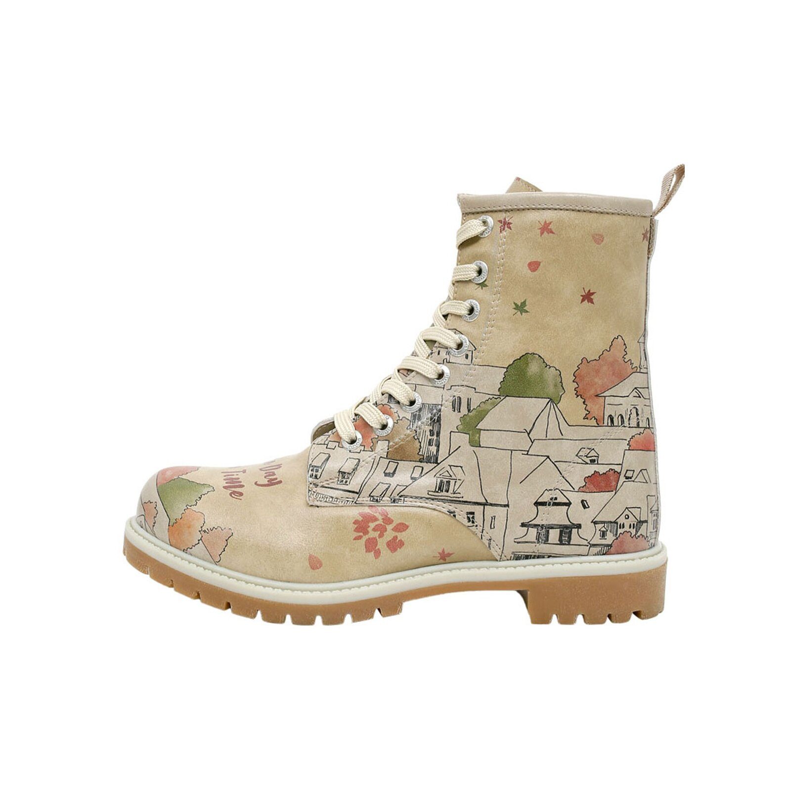DOGO Long Boots Schnürstiefel One Day At A Time Damen Stiefeletten, Schnürboots Handgefertigt