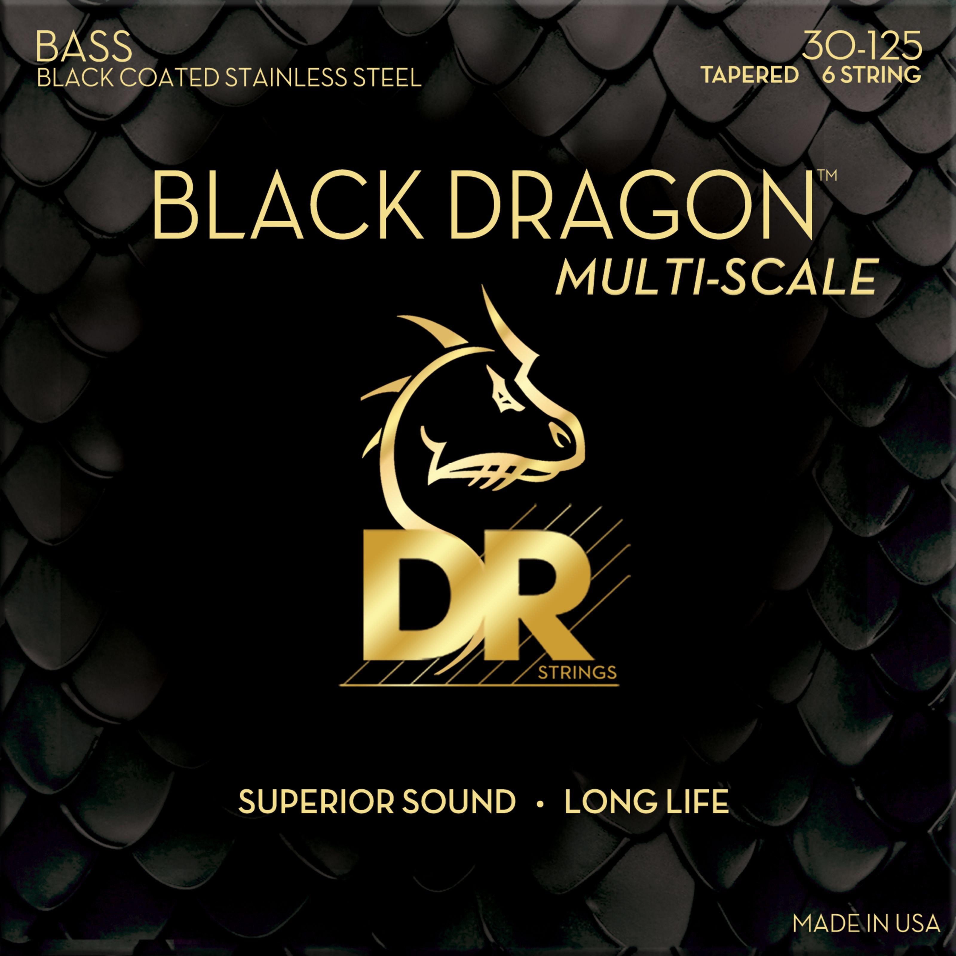 DR Saiten, DBSMB6-30 Black agon Multiscale Bass Guitar Strings 30-125 -