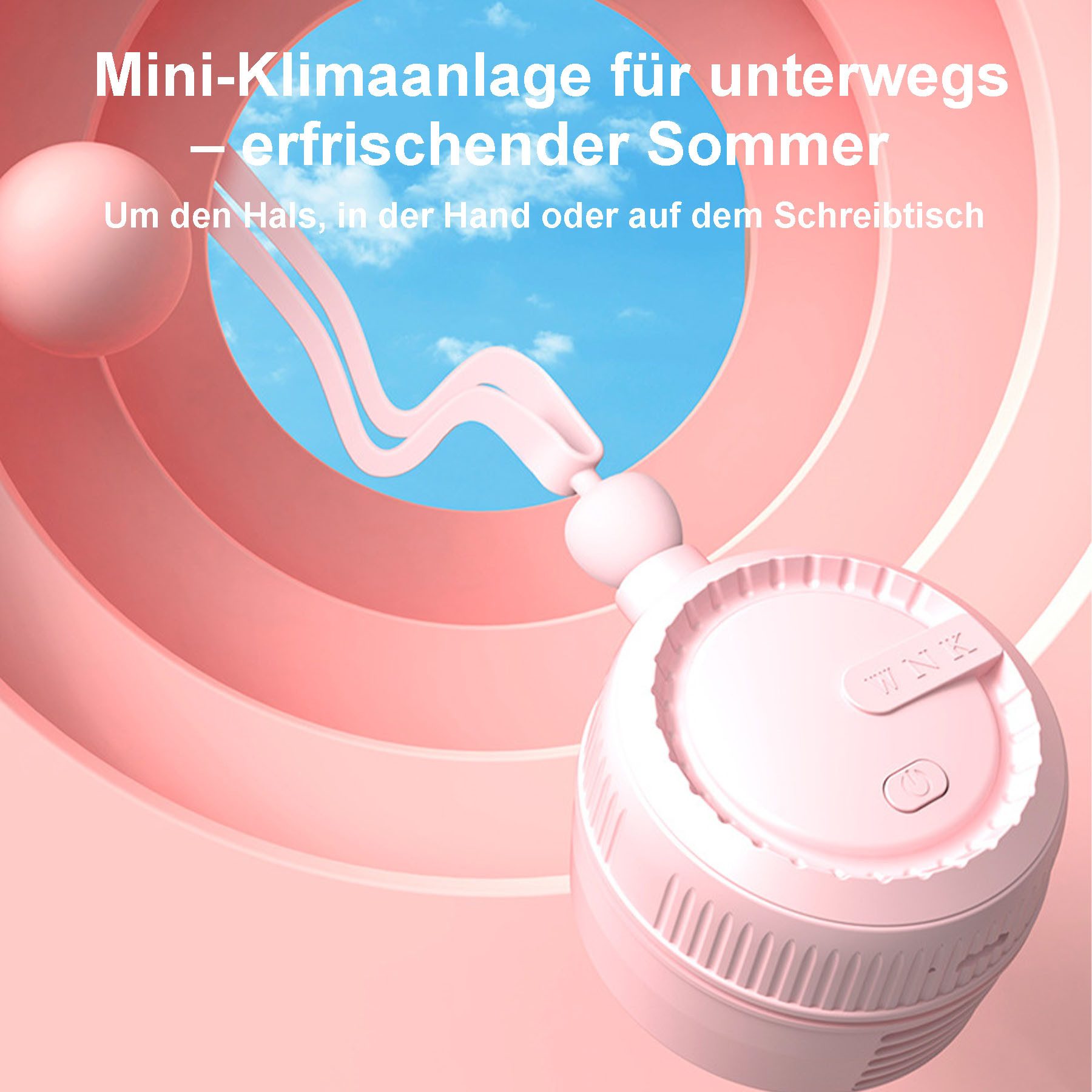 Senmudi Mini USB-Ventilator ( 2er-Pack ) Handventilator mit 3 Geschwindigkeitsstufen,3-in-1-Design, Tragbarer,Wiederaufladbar,Mit Silikon-Trageband und USB-Ladekabel