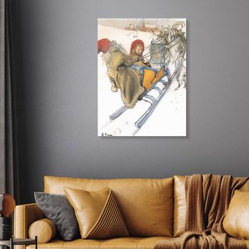 Posterlounge XXL-Wandbild Carl Larsson, Kerstis Schlittenfahrt, Wohnzimmer Skandinavisch Malerei