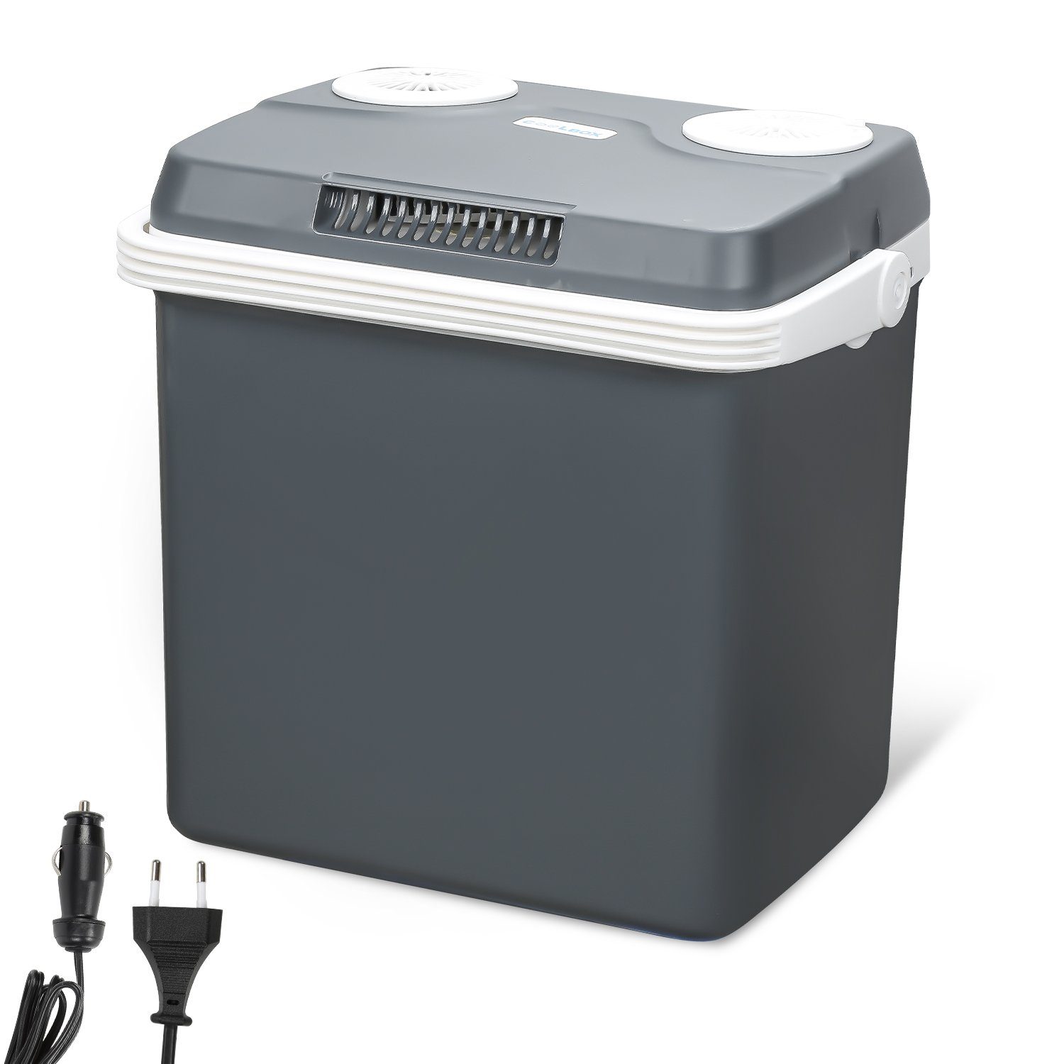 Clanmacy Outdoor-Flaschenkühler Kühlbox 32 Liter 12V 230V WÄRMT & KÜHLT  Mini-Kühlschrank, A++ mit ECO-Modus Elektrische Kühlbox für Auto, Boot