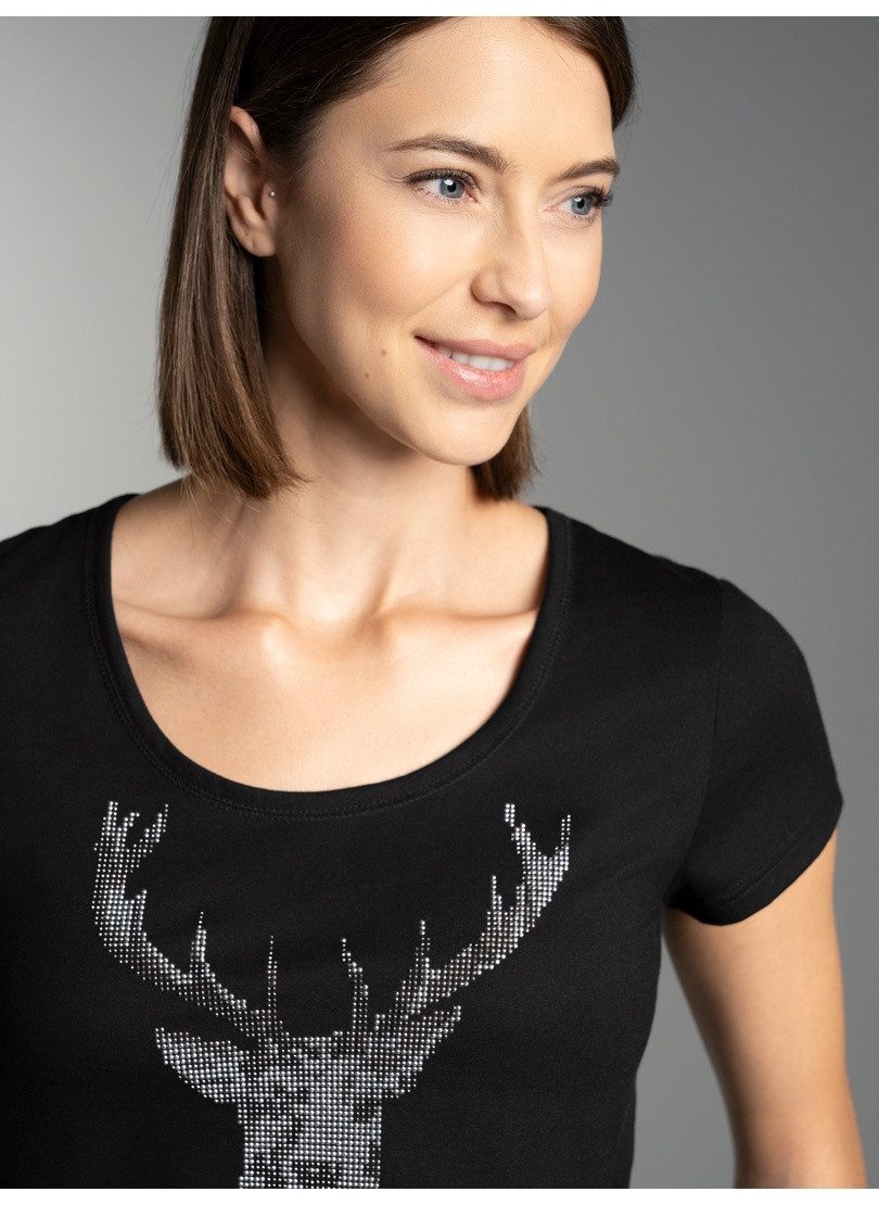 Trigema T-Shirt TRIGEMA T-Shirt Glitzer-Hirsch (1-tlg)