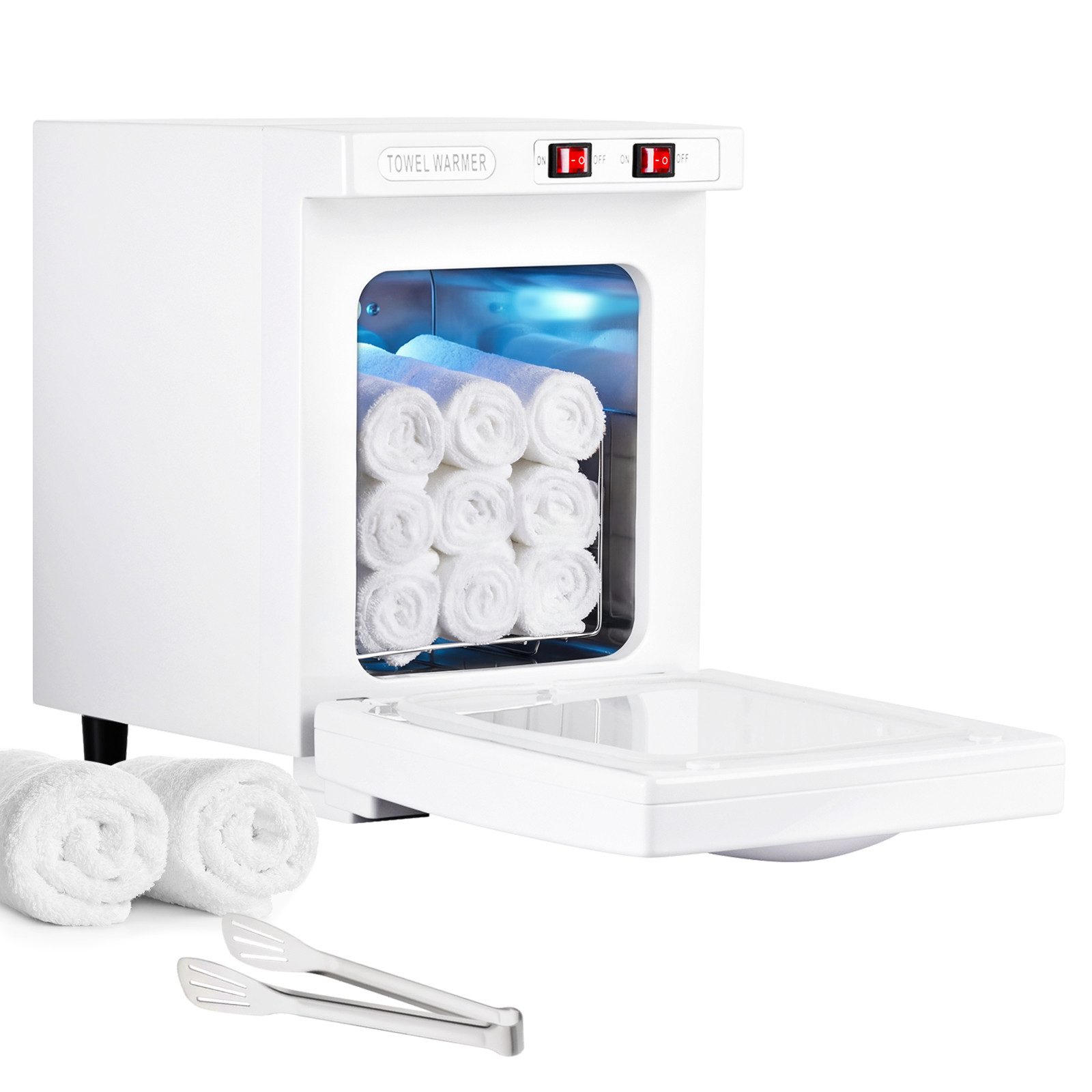 Rebonique Badheizkörper Handtuchwärmer mit UV Sterilisator Elektrisch 360° Heizung Handtücher, 8L UV-Handtuch Desinfektionschrank mit Handtuchclip