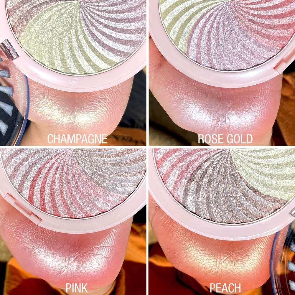 Haiaveng Highlighter Highlighter Puder Make schimmernd, Glitzer, Pfirsich, rosa, up, 4-Farben Roségold, metallischer einschließen Champagner