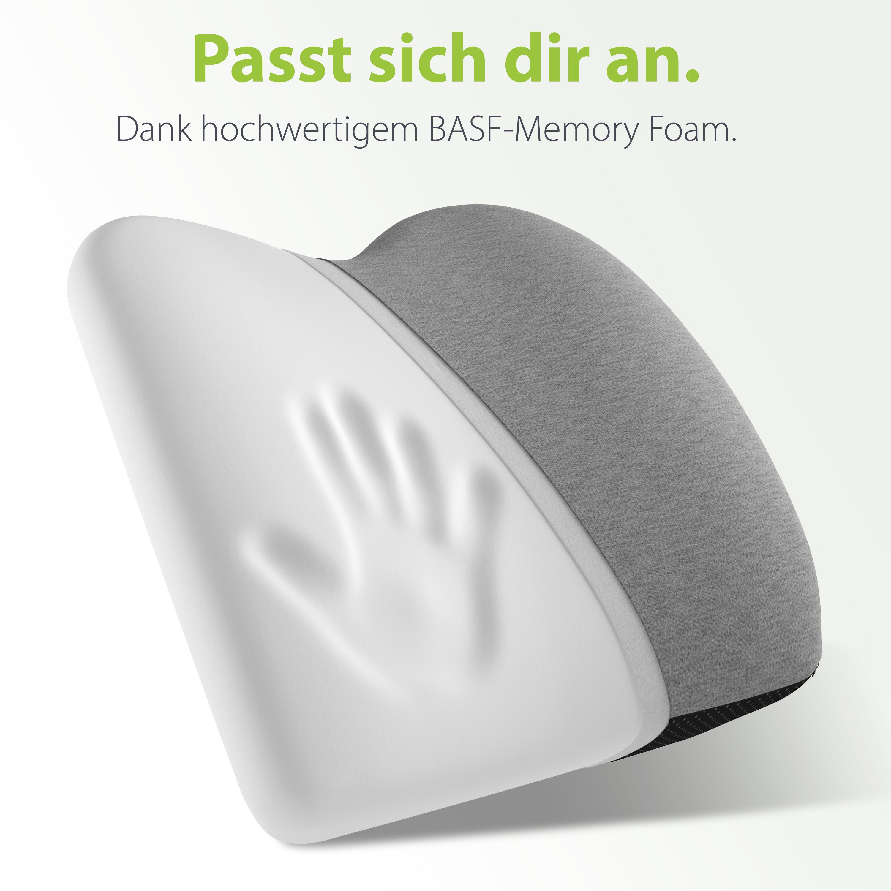 feela Sitzkissen Ergonomisches Kissen fürs Auto – Rückenstütze für gesundes Sitzen, Mehr Komfort auf langen Fahrten – entlastet Rücken & fördert Haltung
