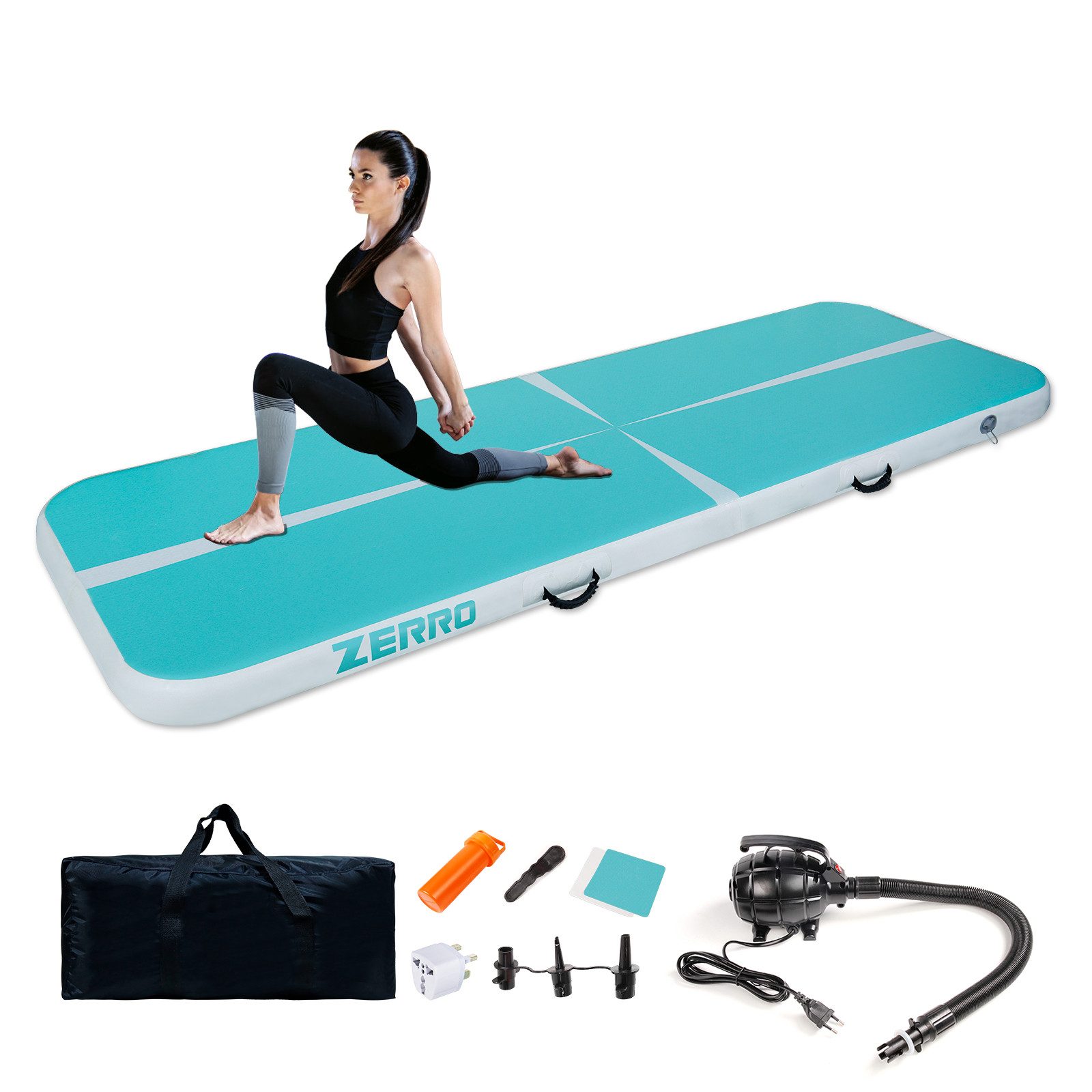 CCLIFE Turnmatte Turnmatte Tumbling Airtrack 3/4m 20 cm mit Elektrischer Luftpumpe