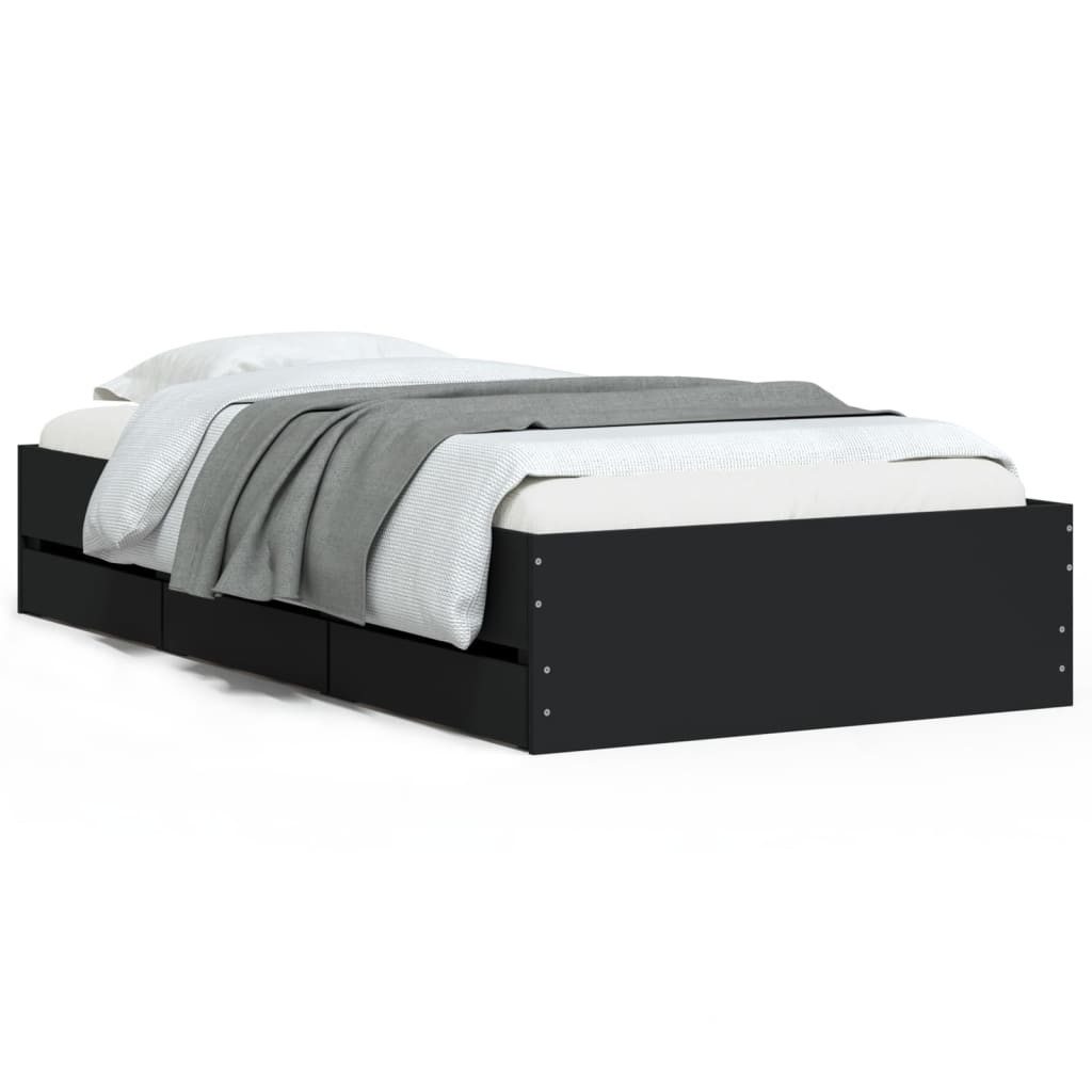 vidaXL Bett Bettgestell mit Schubladen Schwarz günstig online kaufen