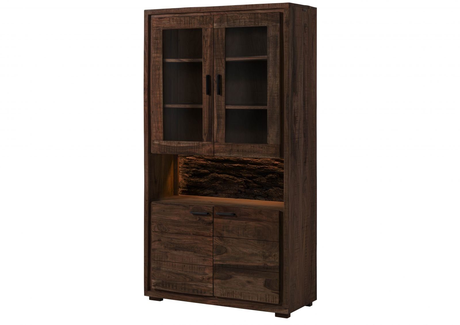 Massivmoebel24 Standvitrine #209 (Vitrine Akazie 98x40x180 günstig online kaufen
