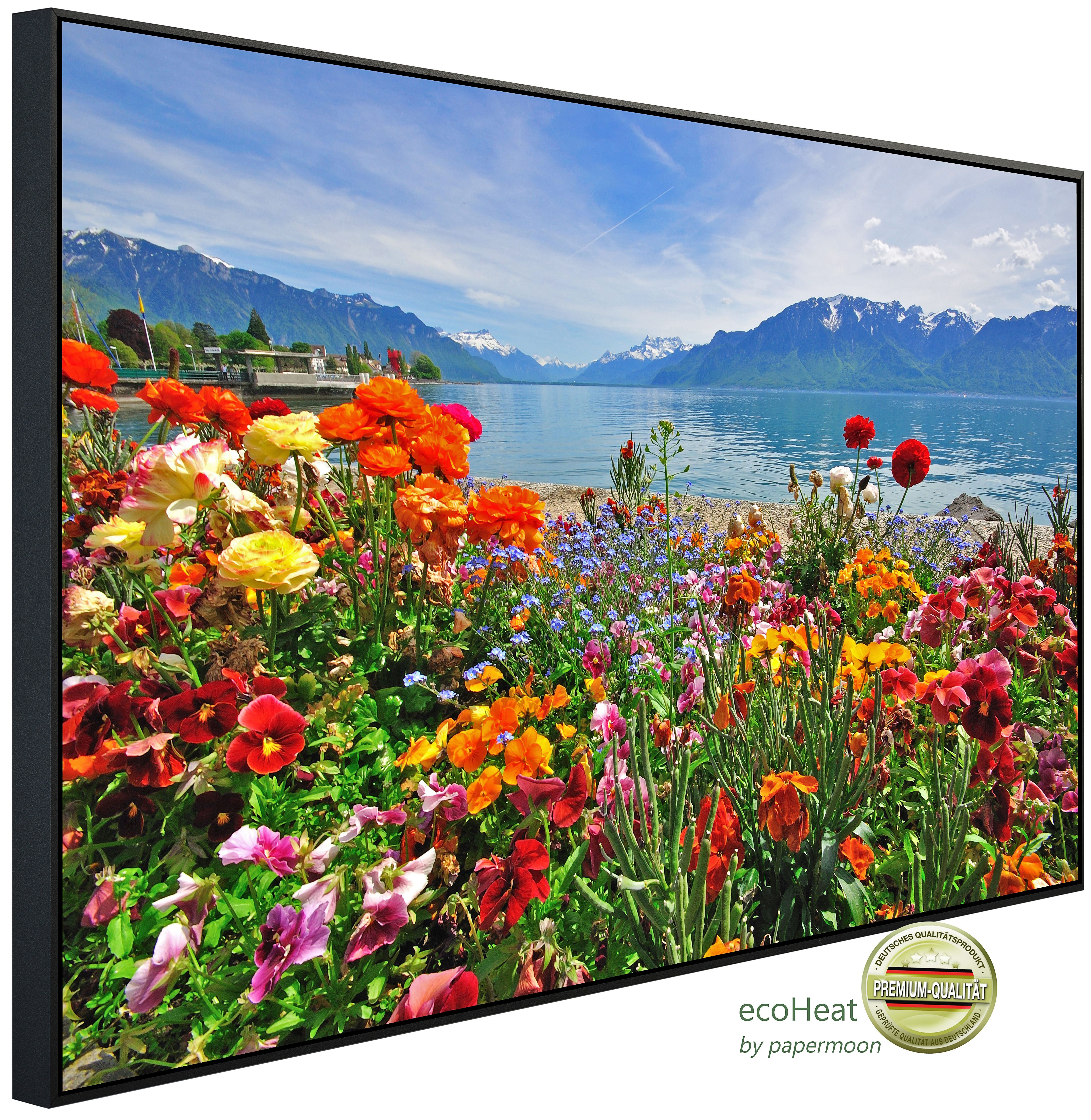 Papermoon Infrarotheizung INFRAROT-BILD-HEIZUNG, Blumen und Berge, TÜV-Rheinland/GS zertifiziert, angenehme Strahlungswärme