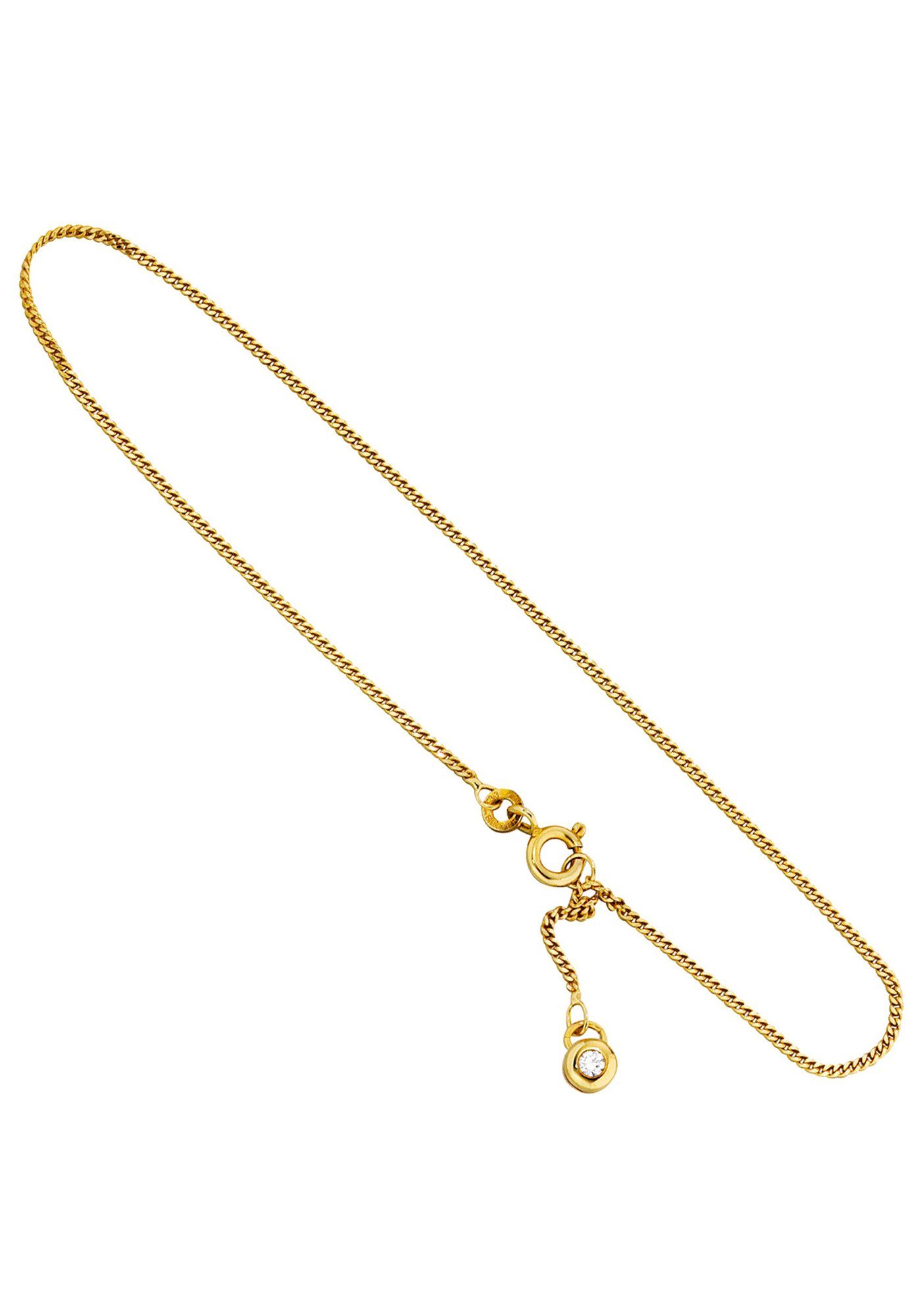 JOBO Fußkette, 333 Gold mit 2 Zirkonia 25 cm