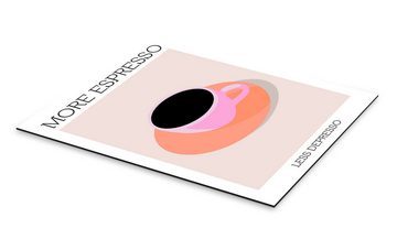 Posterlounge Alu-Dibond-Druck bykammille, More Espresso Less Depresso, Küche