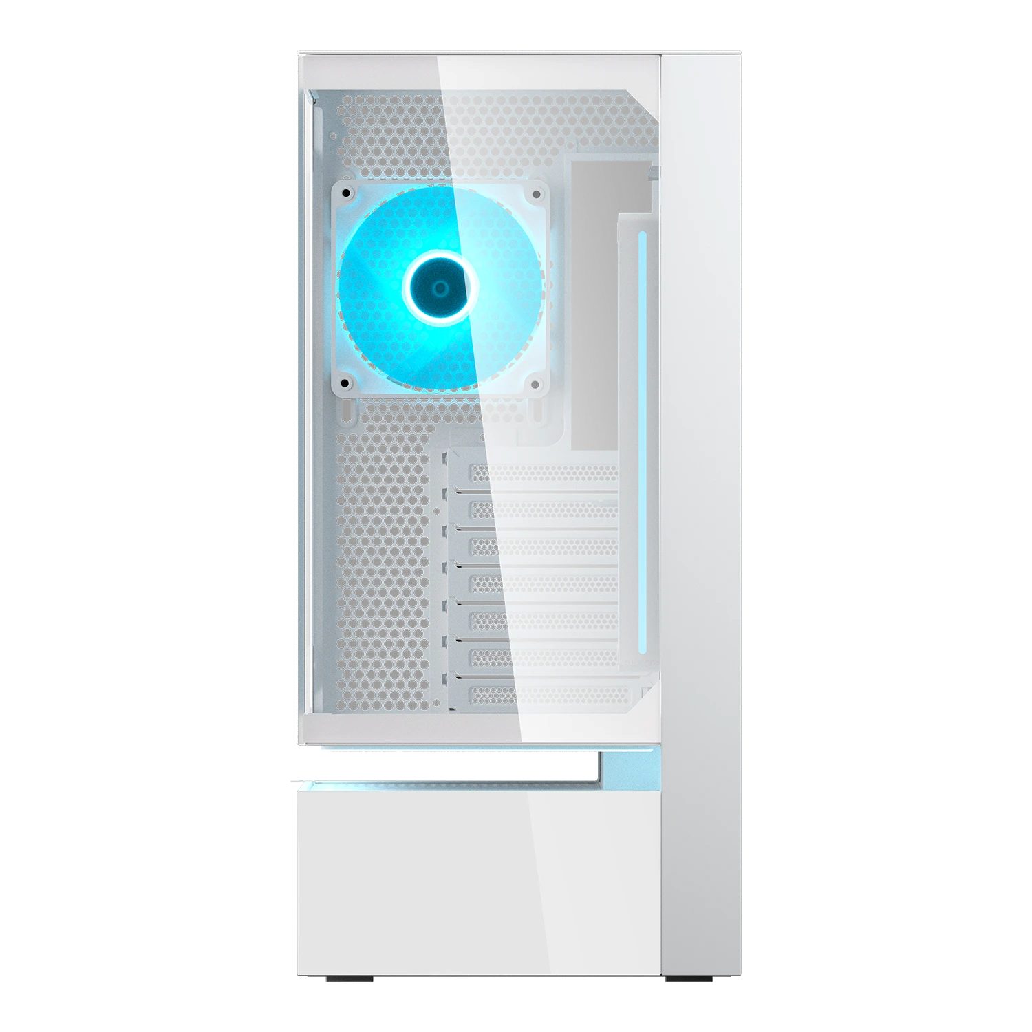 Cougar Gaming-Gehäuse CFV235 Vision WT, Midi-Tower, USB/Audio, 1x USB-C 3.2 Gen2, 2x USB 3.0, ATX, weiß, 2 Lüfter vormontiert