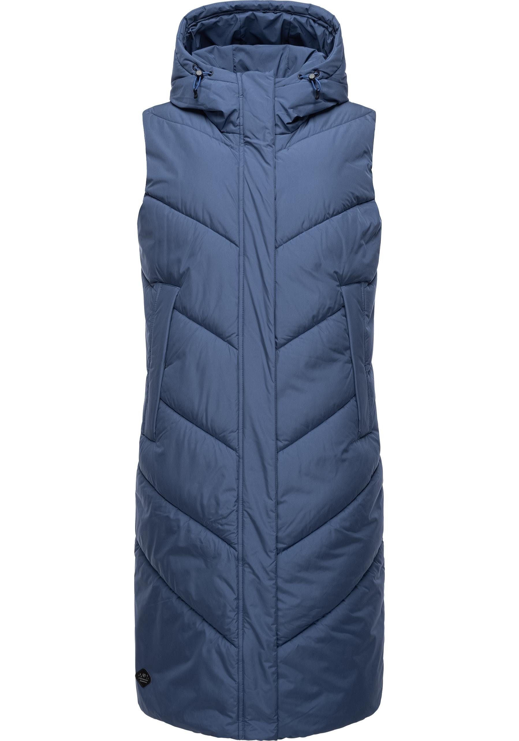 Winterweste indigo lange Vest Steppweste Stylische, Suminka Damen Ragwear