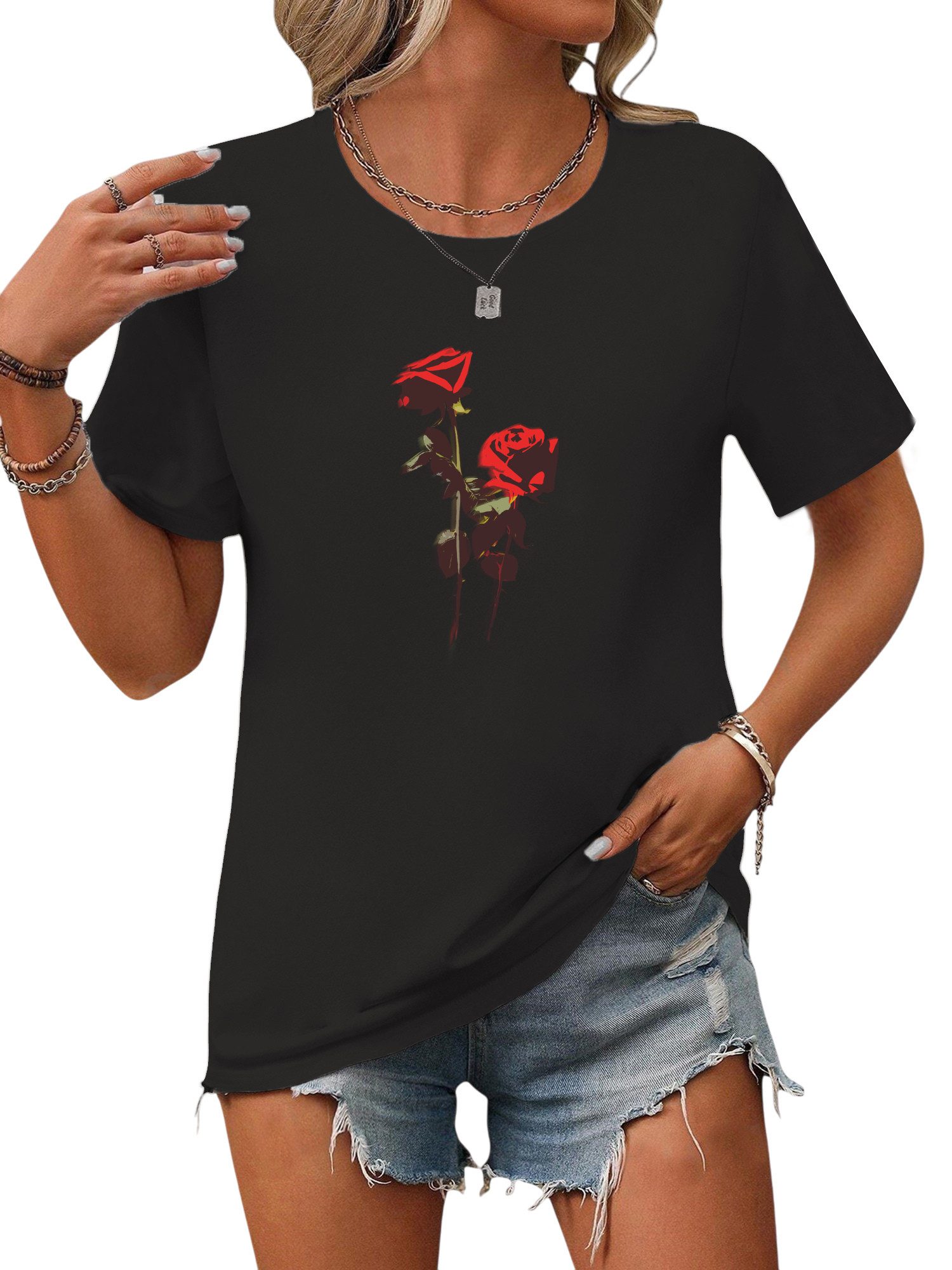 PYL Kurzarmshirt Damen Sommershirt Kurzarm mit günstig online kaufen