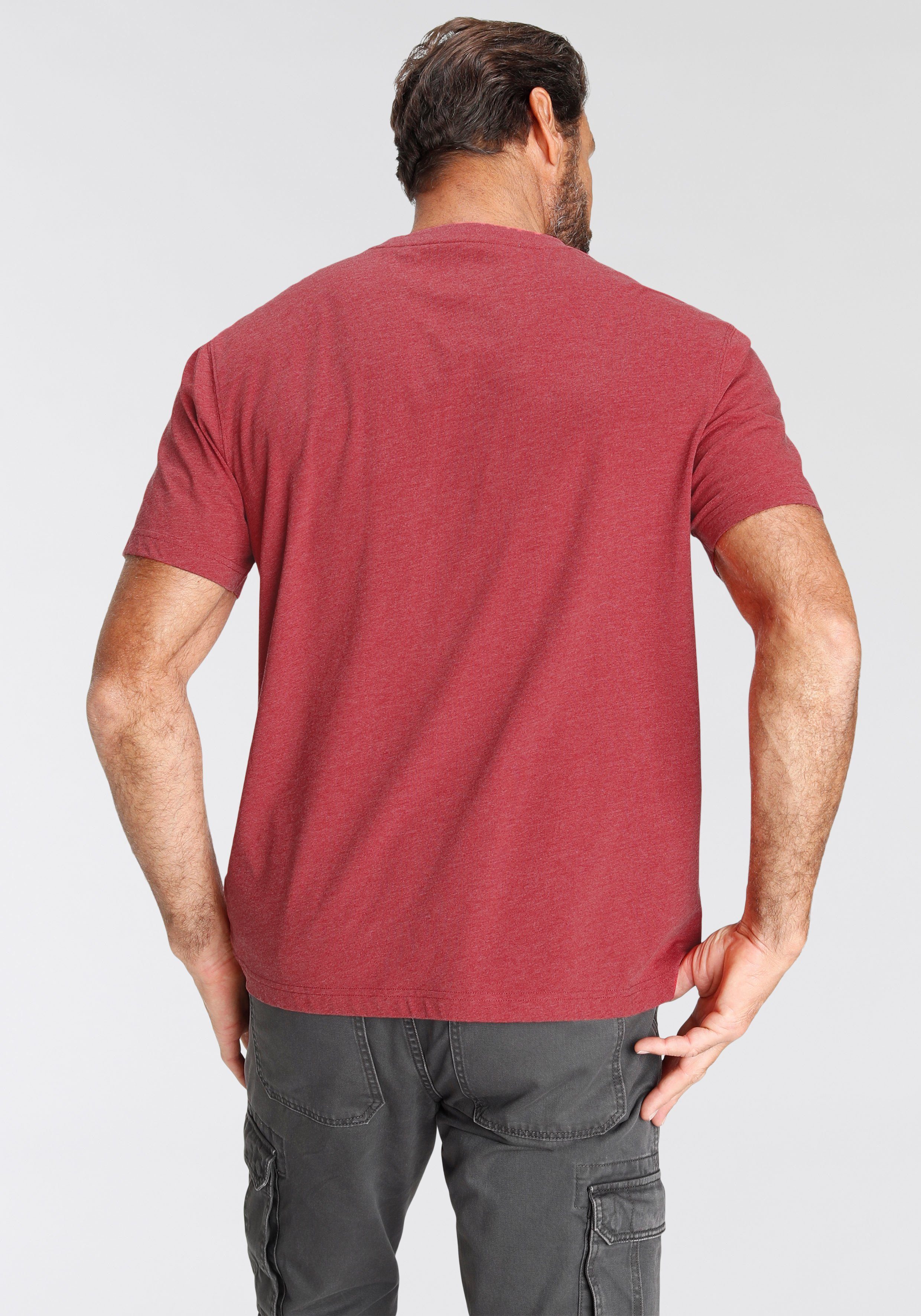 Man's World T-Shirt kurzärmelig, melierte Optik, Rundhalsausschnitt