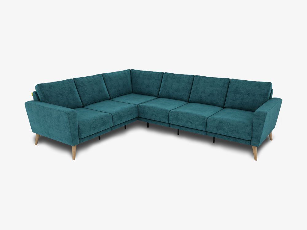 KAUTSCH.com Ecksofa LOTTA, 6-Sitzer Ecksofa, L-Form, zerlegbares System, modular erweiterbar, hochwertiger Kaltschaum, Wellenfederung, made in Europe