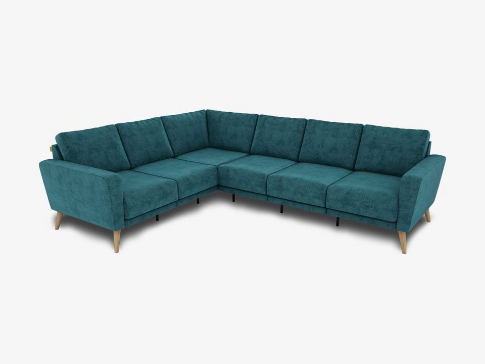 KAUTSCH.com Ecksofa LOTTA, 6-Sitzer Ecksofa, L-Form, zerlegbares System,  modular erweiterbar, hochwertiger Kaltschaum, Wellenfederung, made in Europe