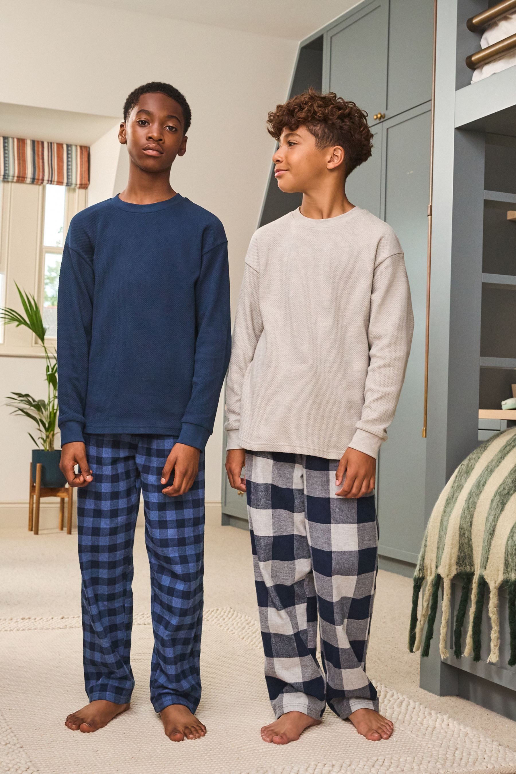 Next Pyjama Karierte Pyjamas aus Webstoff günstig online kaufen