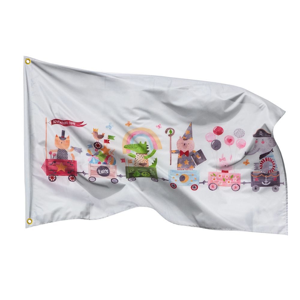 PHENO FLAGS Flagge Geburtstagszug Fahne - 60x90 cm - Alles Gute zum Geburtstag Dekoration (Banner-Dekoration für den Kindergeburtstag), für Kinder