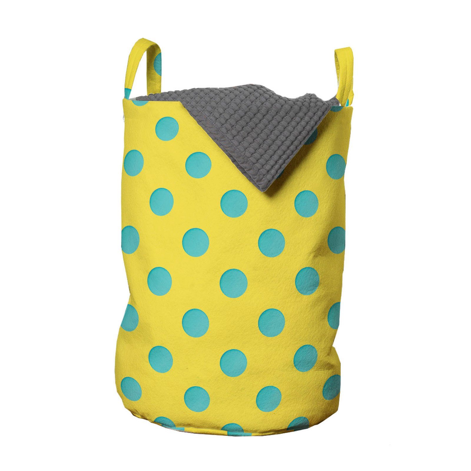 Abakuhaus Wäschesäckchen Wäschekorb mit Griffen Kordelzugverschluss für Waschsalons, Gelbe Punkte Blots