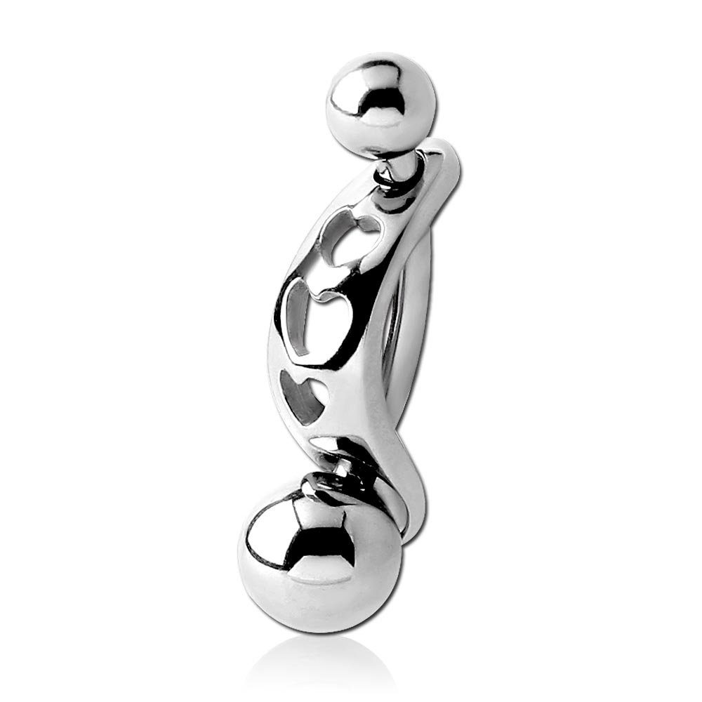 Intimpiercing Mini Banane mit Schild Christina Piercing 316L Chirurgenstahl