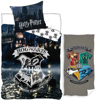 Harry Potter Wende Bettwäsche Hogwarts Kopfkissen Bettdecke für 135x200 140x200 