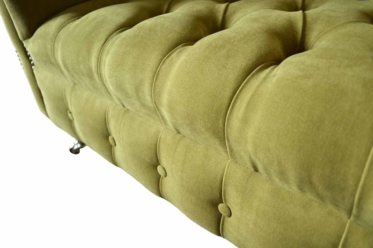 Textil Made Chesterfield JVmoebel Europe Grau, Sofa Sessel Couch Polster Stoff Sessel In Design Sofas