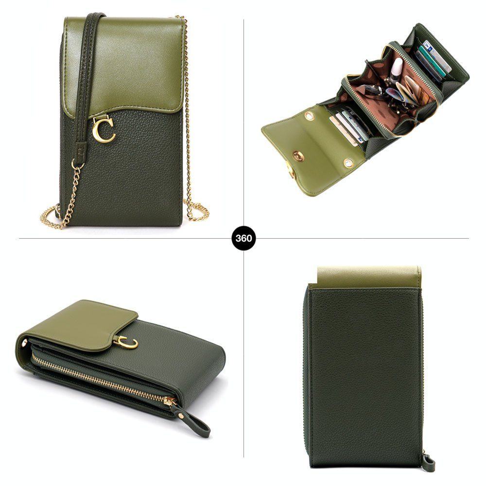 FITSU Umhängetasche Handytasche zum Umhängen, Damen Schultertasche, Umhängetasche, Handytasche mit Geldbörse und abnehmbaren Umhängeriemen