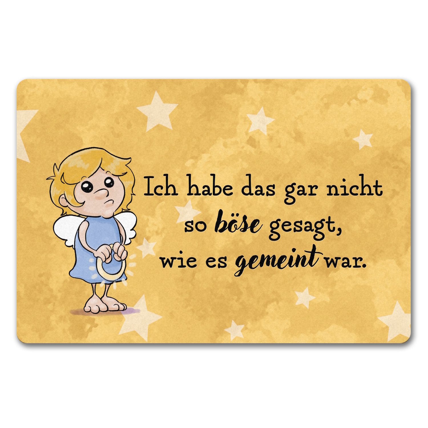 speecheese Fußmatte Engel Fußmatte in 40x60 cm ohne Rand mit Spruch Nicht so böse gesagt