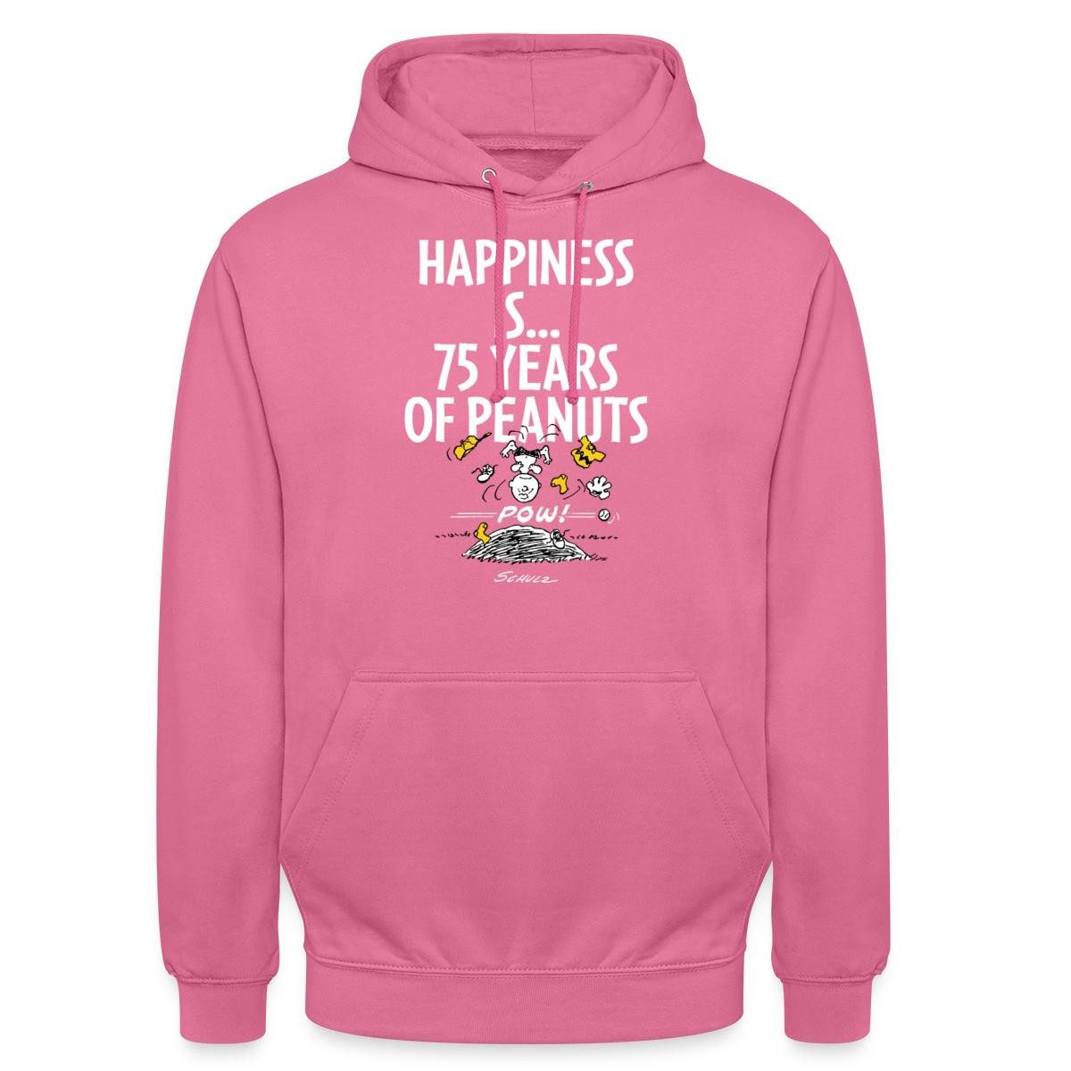 Spreadshirt Hoodie Peanuts Happiness Is… 75 Jahre Peanuts Jubiläum Unisex Hoodie (1-tlg)