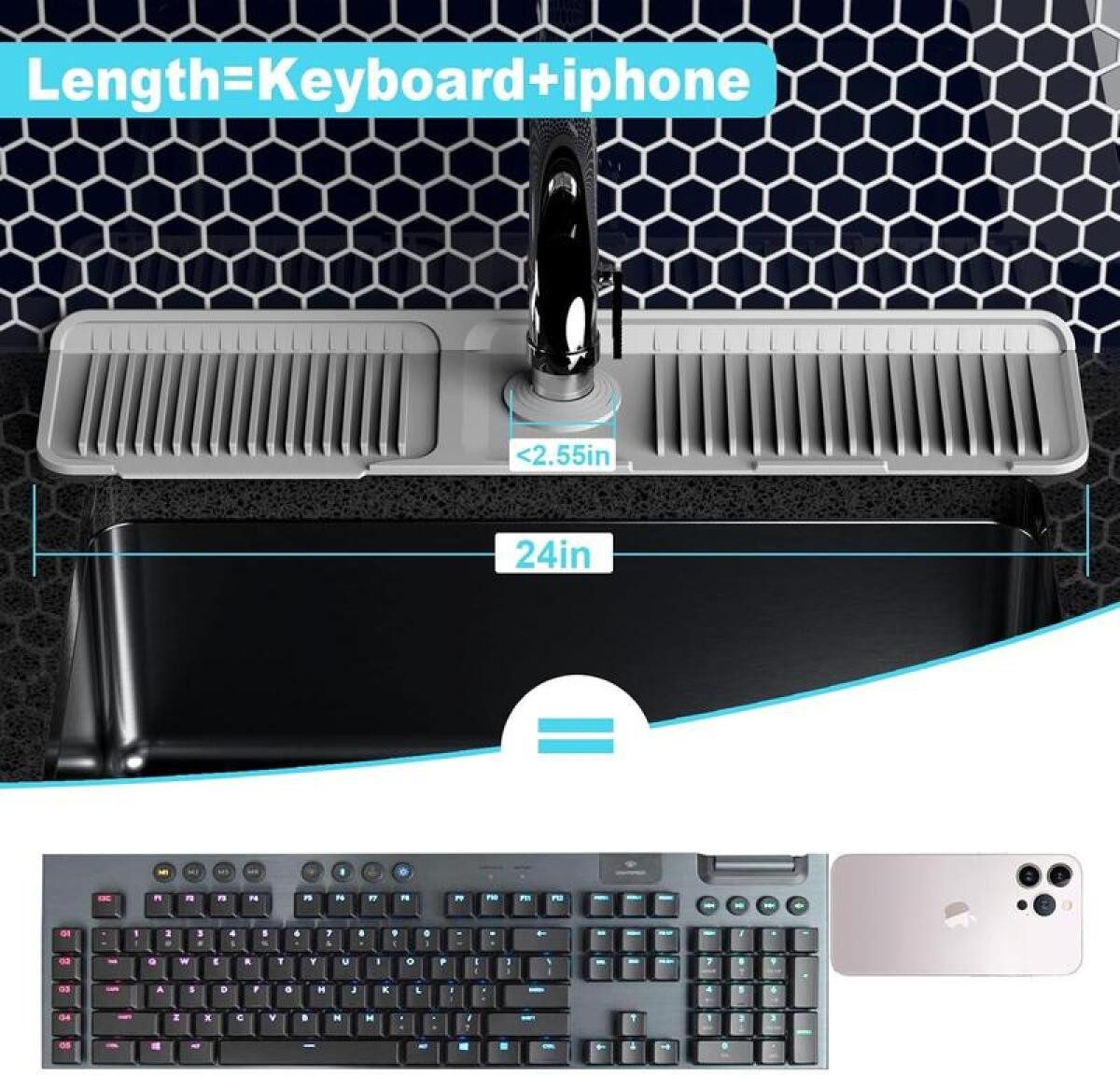 FELIXLEO Küchenarmatur Küchenarmatur Abtropfmatte Silikon faltbar Spritzsch günstig online kaufen