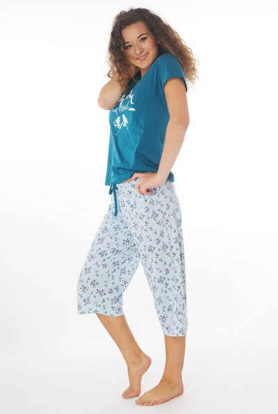 Consult-Tex Capri-Pyjama Damen Capri Pyjama Schlafanzug DF006cap (Spar Set)