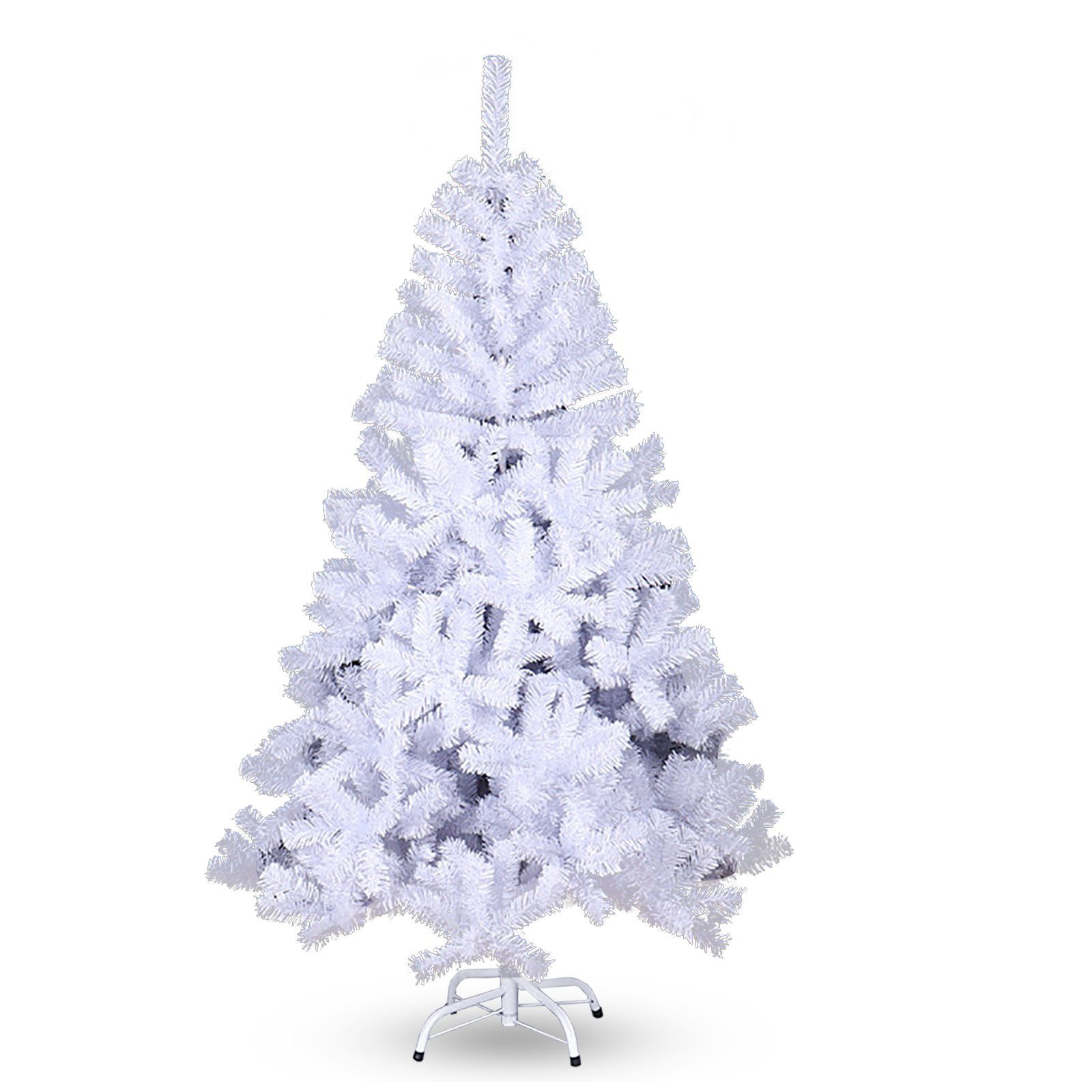Clanmacy Künstlicher Weihnachtsbaum Weihnachtsbaum Tanne Baum künstlicher Christbaum Weiß Außen 150cm