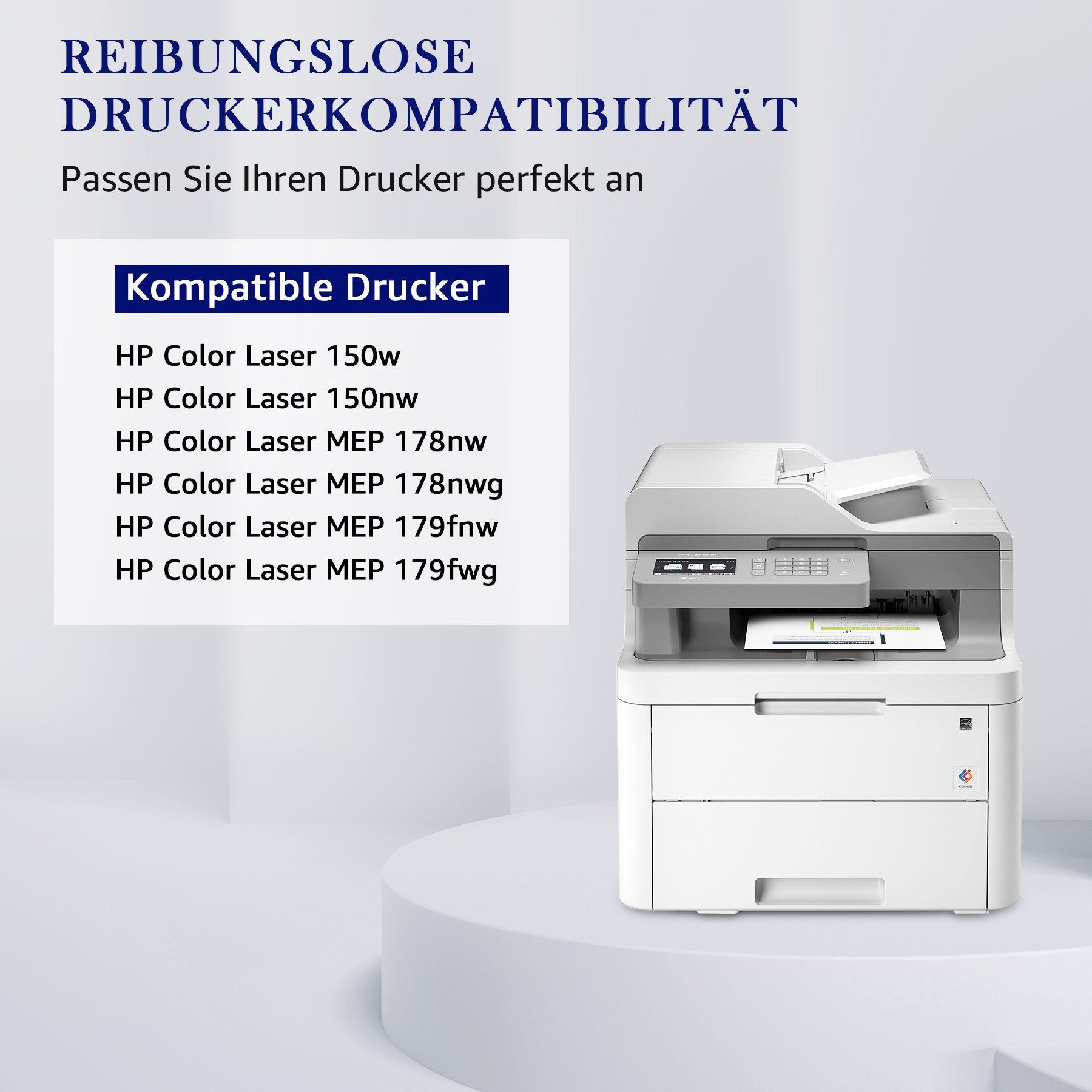 MOOHO Tonerpatrone Kompatible für HP 117A Toner Multipack, (4er-pack mit Chip Kompatibel für HP Color Laser MFP, 4-St), 178nwg 179fwg 178nw 179fnw Color Laser 150a 50nw 150w