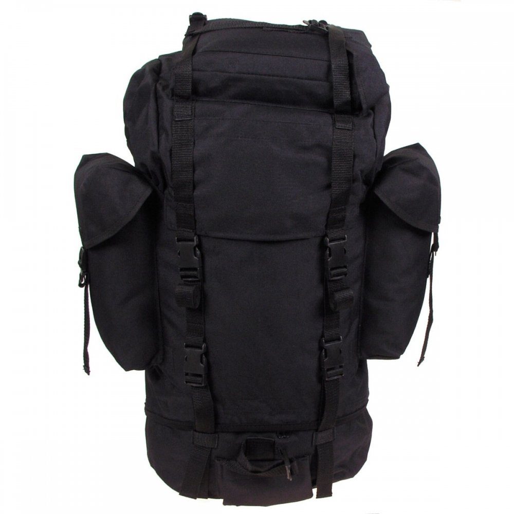 MFH Wanderrucksack BW Kampfrucksack, schwarz, groß, Mod. (Packung), Alu-Aussteifung innen